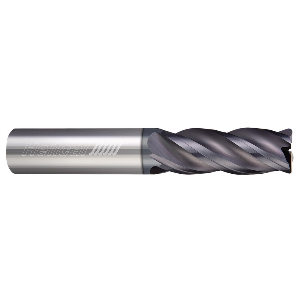 Corner Radius End Mill: 3/16" Dia, 1" LOC, 0.0150" Radius, 4 Flute, Solid Carbide