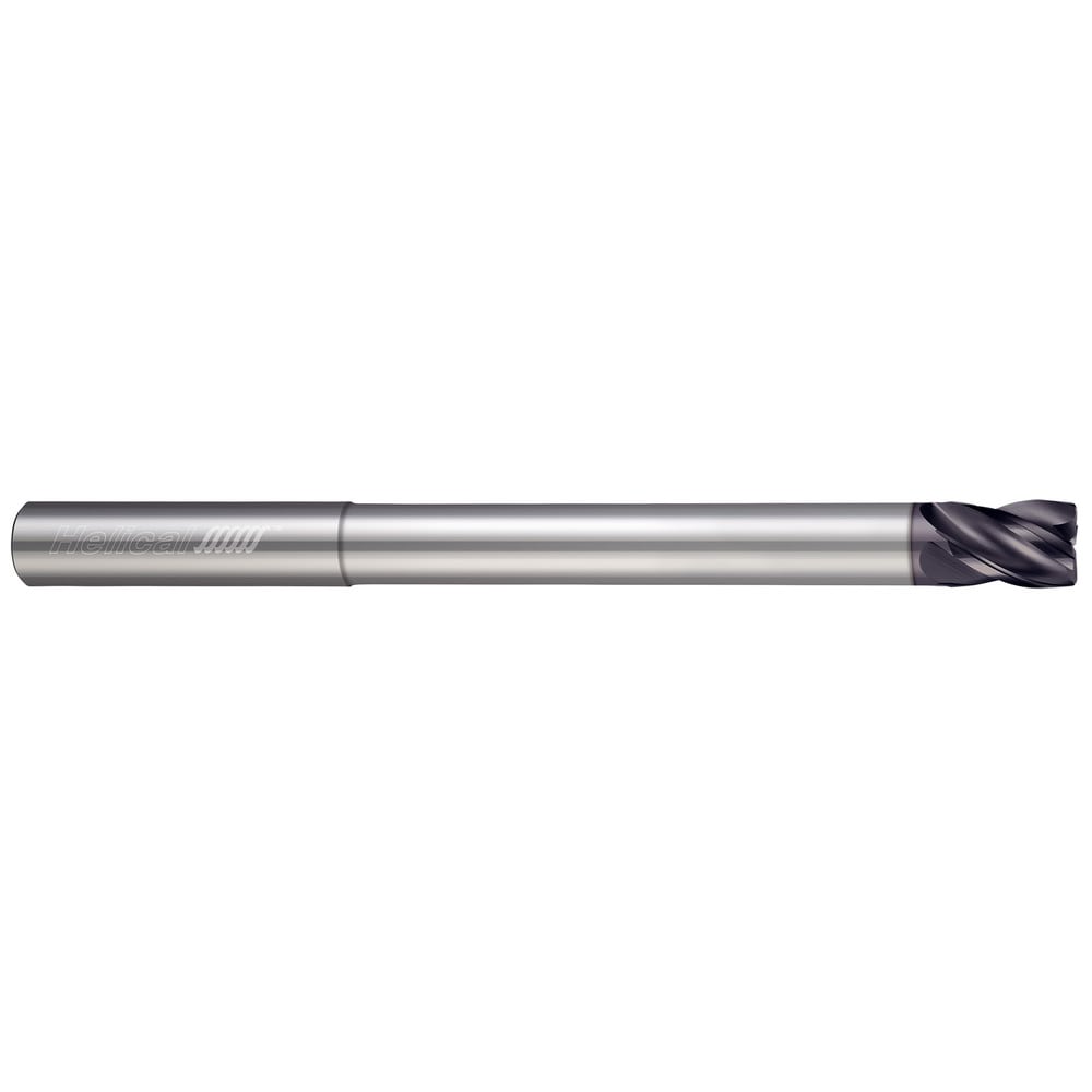 Corner Radius End Mill: 1/8" Dia, 5/32" LOC, 0.0100" Radius, 4 Flute, Solid Carbide