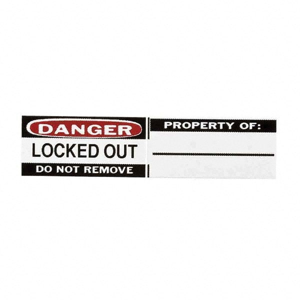 Label Maker Label: Black & Red on White, Vinyl, 6 per Roll