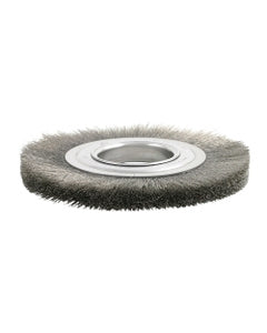 8″ Diameter × 1/2″ Width, Carbon Steel, 0.006″ Crimped Bristle, Wheel Brush