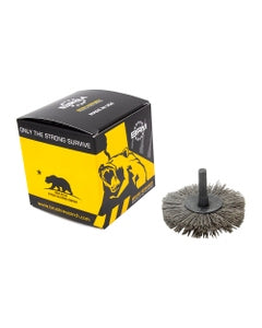 3″ Diameter × 3/8″ Width, 320 Grit, Aluminum Oxide, 0.022″ Crimped Bristle, Wheel Brush