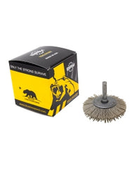 2″ Diameter × 1/2″ Width, 120 Grit, Aluminum Oxide, 0.040″ Crimped Bristle, Wheel Brush