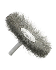 2″ Diameter × 0.312″ Width, Stainless Steel, 0.008″ Crimped Bristle, Wheel Brush