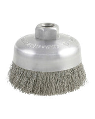 ‎0.014″ Bristle Dia., 6″ × 1-3/8″, 5/8″-11 Arbor Hole, Stainless Steel, Crimped Wire (Light Duty Use) Brush