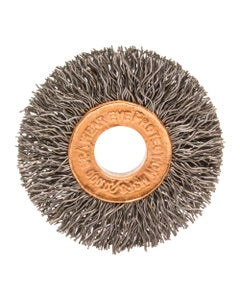 2 1/2″ Diameter × 1/2″ Width, Carbon Steel, 0.014″ Crimped Bristle, Wheel Brush