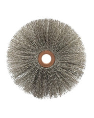 4″ Diameter × 5/8″ Width, Carbon Steel, 0.014″ Crimped Bristle, Wheel Brush