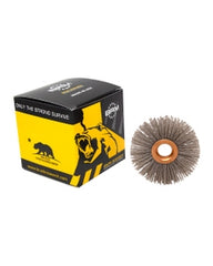 2 1/2″ Diameter × 1/2″ Width, 80 Grit, Aluminum Oxide, 0.040″ Crimped Bristle, Wheel Brush