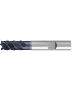 Corner Radius End Mill; 7/16″ Dia. × 1″ LOC × 1/2″ Shank Dia. × 3″ OAL ; 4 FL ; Carbide ; AlTiN