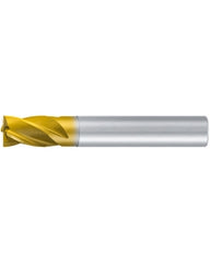 ‎Square End Mill; 3/8″ Dia. × 5/8″ LOC × 3/8″ Shank Dia. × 2-1/2″ OAL ; 4 FL ; Carbide ; TiAlN+TiN ; 0.008″ R