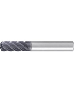 ‎Corner Radius End Mill; 3/4″ Dia. × 1-1/2″ LOC × 3/4″ Shank Dia. × 4″ OAL ; 5 FL ; Carbide ; AlCr ; 0.09″ R