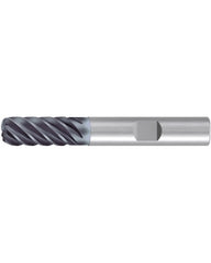 Corner Radius End Mill; 1″ Dia. × 2″ LOC × 1″ Shank Dia. × 5″ OAL ; 6 FL ; Carbide ; AlCr ; 0.09″ R