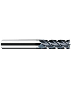 1/8″ Cutting Dia. × 1/8″ Shank Dia. × 1/2″ LOC × 2″ OAL, 4 Flute, Carbide, Polychrom, Square Endmill, Favora