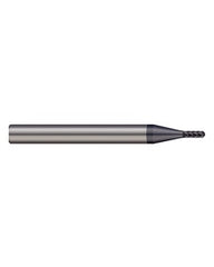 ‎3/32″ Dia. × 9/64″ LOC × 1/4″ Shank Size × 2-1/2″ OAL, 6 Flute, Carbide, TiAlN Nano, Ballnose Endmill