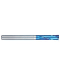 2.7 mm Dia. × 4 mm Shank Dia. × 50 mm OAL, 180 Degrees, 2 Flutes, Aqua Revo D, Solid Carbide Drills