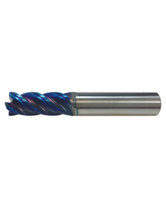 ‎L9704 - 6 mm Cutting Dia. × 13 mm LOC × 6 mm Shank Dia. × 57 mm OAL, 0.5 mm Corner Radius, 4 Flutes, Carbide, AlTiN Coating, Corner Rounding Endmill