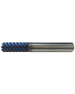 ‎L9714 - 10 mm Cutting Dia. × 15 mm LOC × 10 mm Shank Dia. × 100 mm OAL, 0.3 mm Corner Radius, 6 Flutes, Carbide, AlTiN Coating, Corner Rounding Endmill