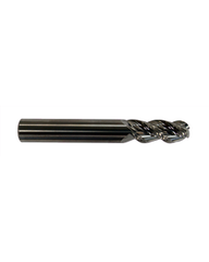 ‎L9721 - 5/16″ Dia. × 13/16″ LOC × 5/16″ Shank Dia. × 2-1/2″ OAL, 3 Flutes, Carbide, Bright Coating, Ball Nose End Mill