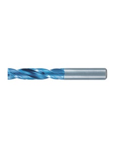 1.5 mm Dia. × 3 mm Shank Dia. × 58 mm OAL, 180 Degrees, 3xD, 2 Flutes, Aqua Revo D, Solid Carbide Drills