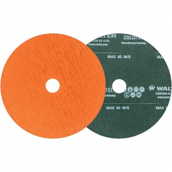 WALTER Surface Technologies - 6" Diam 7/8" Hole 120 Grit Fiber Disc - Ceramic - Caliber Tooling