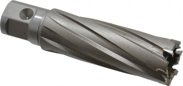 Annular Cutter: 7/8″ Dia, 2″ Depth of Cut, Carbide Tipped 3/4″ Shank Dia, 2 Flats, Bright/Uncoated