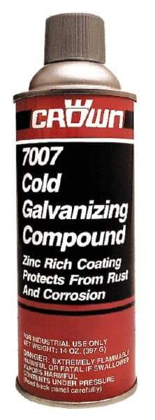 Crown - 13 oz Zinc Cold Galvanizing Compound - Comes in Aerosol, Food Grade - Caliber Tooling