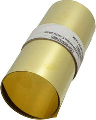 Made in USA - 100 Inch Long x 6 Inch Wide x 0.003 Inch Thick, Roll Shim Stock - Brass - Caliber Tooling