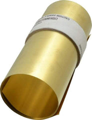 Made in USA - 100 Inch Long x 6 Inch Wide x 0.004 Inch Thick, Roll Shim Stock - Brass - Caliber Tooling