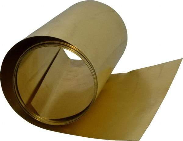 Made in USA - 100 Inch Long x 6 Inch Wide x 0.006 Inch Thick, Roll Shim Stock - Brass - Caliber Tooling