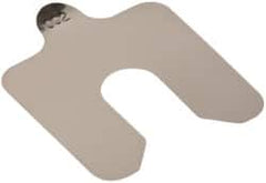 Made in USA - 20 Piece, 2 Inch Long x 2 Inch Wide x 0.002 Inch Thick, Slotted Shim Stock - Stainless Steel, 5/8 Inch Wide Slot - Caliber Tooling