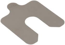 Made in USA - 20 Piece, 2 Inch Long x 2 Inch Wide x 0.005 Inch Thick, Slotted Shim Stock - Stainless Steel, 5/8 Inch Wide Slot - Caliber Tooling