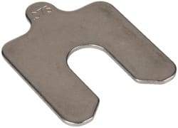 Made in USA - 5 Piece, 2 Inch Long x 2 Inch Wide x 0.075 Inch Thick, Slotted Shim Stock - Stainless Steel, 5/8 Inch Wide Slot - Caliber Tooling