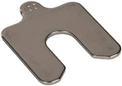 Made in USA - 5 Piece, 2 Inch Long x 2 Inch Wide x 0.1 Inch Thick, Slotted Shim Stock - Stainless Steel, 5/8 Inch Wide Slot - Caliber Tooling