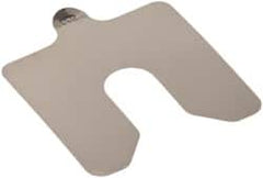 Made in USA - 20 Piece, 3 Inch Long x 3 Inch Wide x 0.002 Inch Thick, Slotted Shim Stock - Stainless Steel, 3/4 Inch Wide Slot - Caliber Tooling