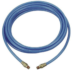 Coilhose Pneumatics - 5/16" ID 50' Long Multipurpose Air Hose - MNPT x MNPT Ends, 200 Working psi, -40 to 165°F, 1/4" Fitting, Transparent Blue - Caliber Tooling