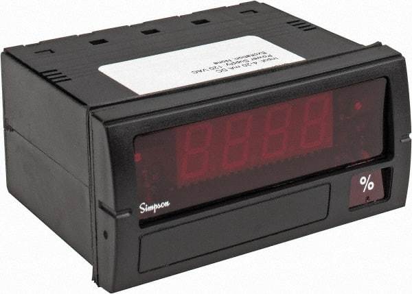 Simpson Electric - 3-1/2 Digits, Digital LED, DC Milliamp, Panel Meter - 50/60 Hz, 10 Ohms, 120 VAC, Red - Caliber Tooling