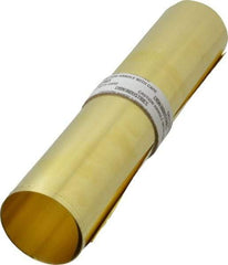 Made in USA - 10 Ft. Long x 12 Inch Wide x 0.002 Inch Thick, Roll Shim Stock - Brass - Caliber Tooling