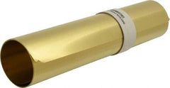 Made in USA - 10 Ft. Long x 12 Inch Wide x 0.004 Inch Thick, Roll Shim Stock - Brass - Caliber Tooling