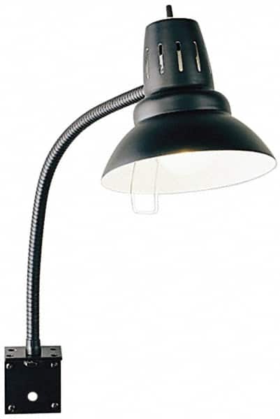 Electrix - 22 Inch, Gooseneck, Bracket Mounted, Incandescent, Black, General Purpose Task Light - 100 Watt, Nonmagnifying - Caliber Tooling