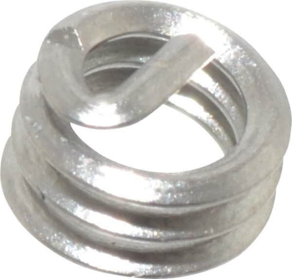 Heli-Coil - #2-56 UNC, 0.086" OAL, Free Running Helical Insert - 3 Free Coils, Tanged, 304 Stainless Steel, Bright Finish, 1D Insert Length - Caliber Tooling