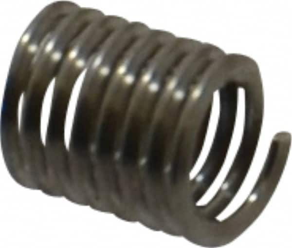 Heli-Coil - #5-40 UNC, 1/4" OAL, Free Running Helical Insert - 7-3/4 Free Coils, Tanged, 304 Stainless Steel, Bright Finish, 2D Insert Length - Exact Industrial Supply