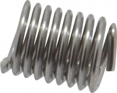 Heli-Coil - #8-32 UNC, 0.328" OAL, Free Running Helical Insert - 8-3/8 Free Coils, Tanged, 304 Stainless Steel, Bright Finish, 2D Insert Length - Exact Industrial Supply