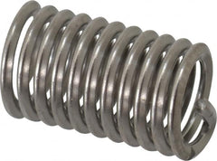 Heli-Coil - #8-32 UNC, 0.41" OAL, Free Running Helical Insert - 10-3/4 Free Coils, Tanged, 304 Stainless Steel, Bright Finish, 2-1/2D Insert Length - Exact Industrial Supply