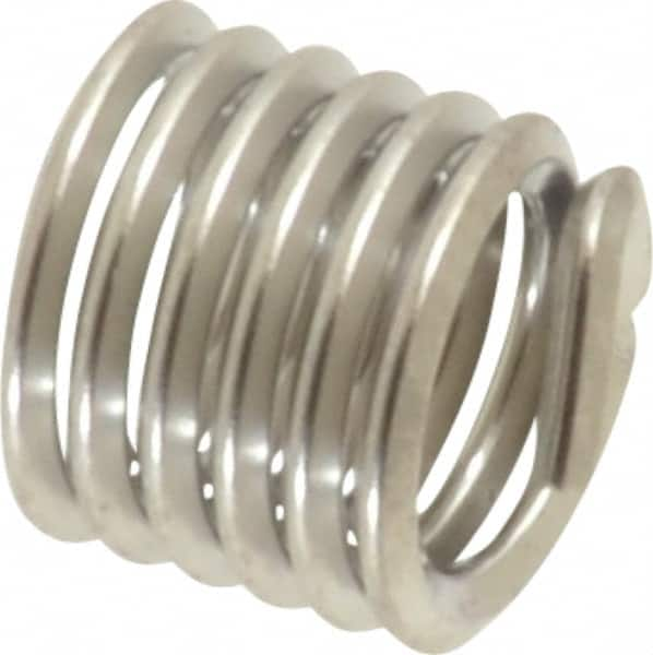 Heli-Coil - #12-24 UNC, 0.324" OAL, Free Running Helical Insert - 6 Free Coils, Tanged, 304 Stainless Steel, Bright Finish, 1-1/2D Insert Length - Caliber Tooling