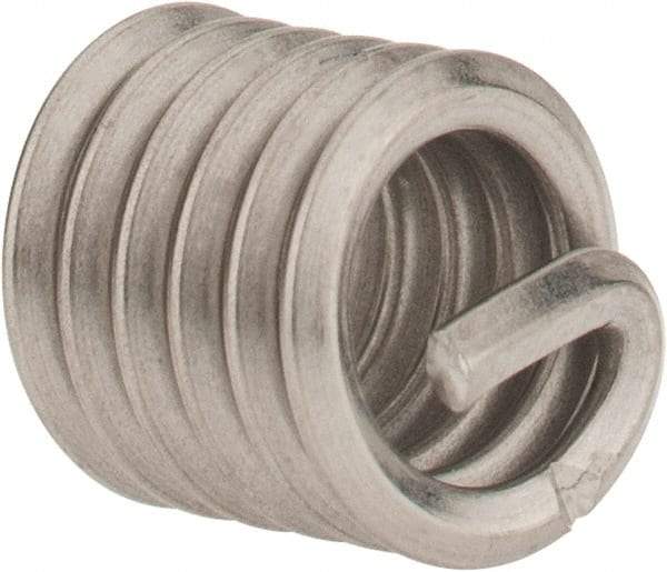 Heli-Coil - 1/4-20 UNC, 3/8" OAL, Free Running Helical Insert - 5-3/4 Free Coils, Tanged, 304 Stainless Steel, Bright Finish, 1-1/2D Insert Length - Caliber Tooling