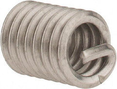 Heli-Coil - 1/4-20 UNC, 1/2" OAL, Free Running Helical Insert - 8 Free Coils, Tanged, 304 Stainless Steel, Bright Finish, 2D Insert Length - Caliber Tooling