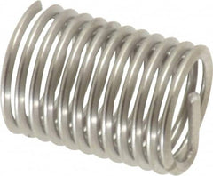 Heli-Coil - 1/4-28 UNF, 1/2" OAL, Free Running Helical Insert - 11-3/8 Free Coils, Tanged, 304 Stainless Steel, Bright Finish, 2D Insert Length - Caliber Tooling