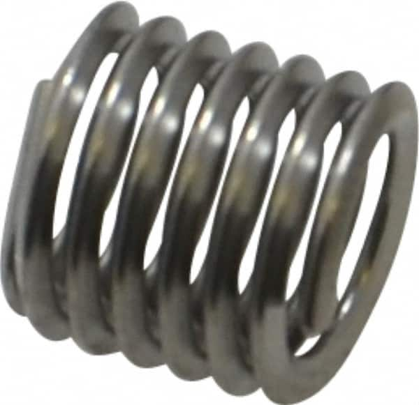 Heli-Coil - 5/16-18 UNC, 0.469" OAL, Free Running Helical Insert - 6-5/8 Free Coils, Tanged, 304 Stainless Steel, Bright Finish, 1-1/2D Insert Length - Exact Industrial Supply