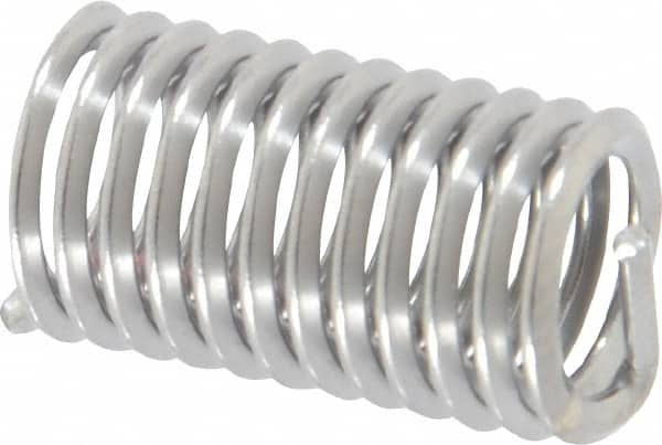 Heli-Coil - 5/16-18 UNC, 0.781" OAL, Free Running Helical Insert - 11-7/8 Free Coils, Tanged, 304 Stainless Steel, Bright Finish, 2-1/2D Insert Length - Exact Industrial Supply