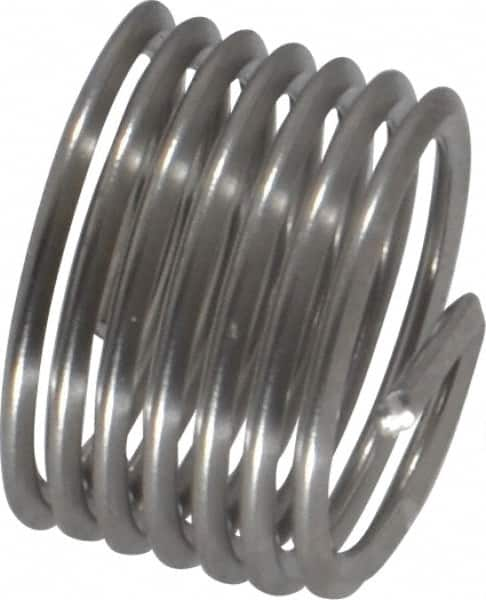 Heli-Coil - 3/8-24 UNF, 3/8" OAL, Free Running Helical Insert - 6-7/8 Free Coils, Tanged, 304 Stainless Steel, Bright Finish, 1D Insert Length - Exact Industrial Supply