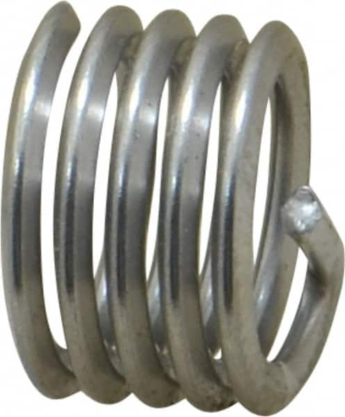 Heli-Coil - 7/16-14 UNC, 0.438" OAL, Free Running Helical Insert - 4-1/2 Free Coils, Tanged, 304 Stainless Steel, Bright Finish, 1D Insert Length - Caliber Tooling